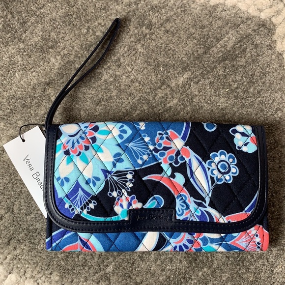 Vera Bradley Handbags - Vera Bradley Trimmed Wristlet - Lotus Flower NWT